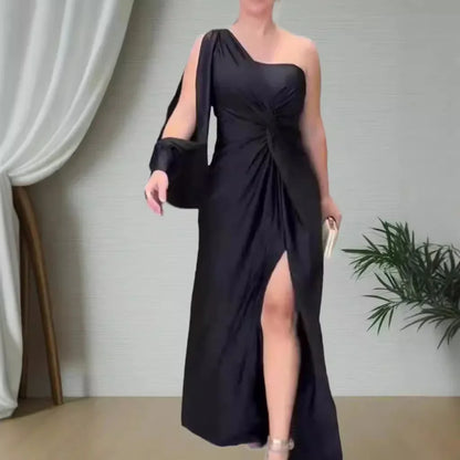 Elegant One-Shoulder Party Maxi