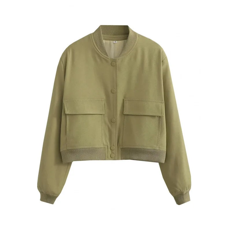 Cropped Bomber Aviator Jacket Women