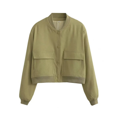 Cropped Bomber Aviator Jacket Women