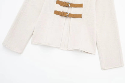 Buckle Wool Blend Coat