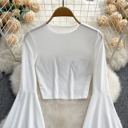 Flare Muse Slim Knit Crop Top