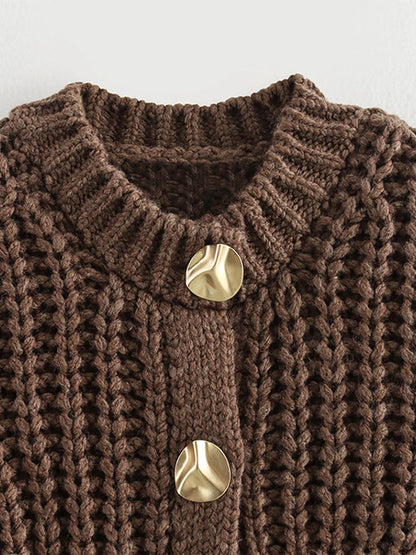 Cozy Chic Knitted Brown Vest