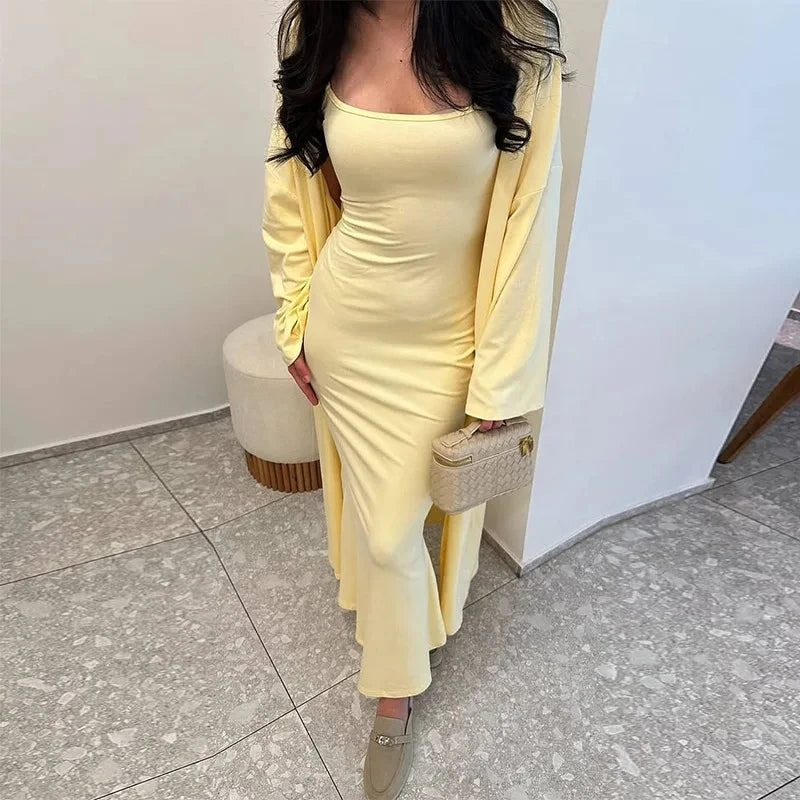 Slim Fit Suspender Dress Set