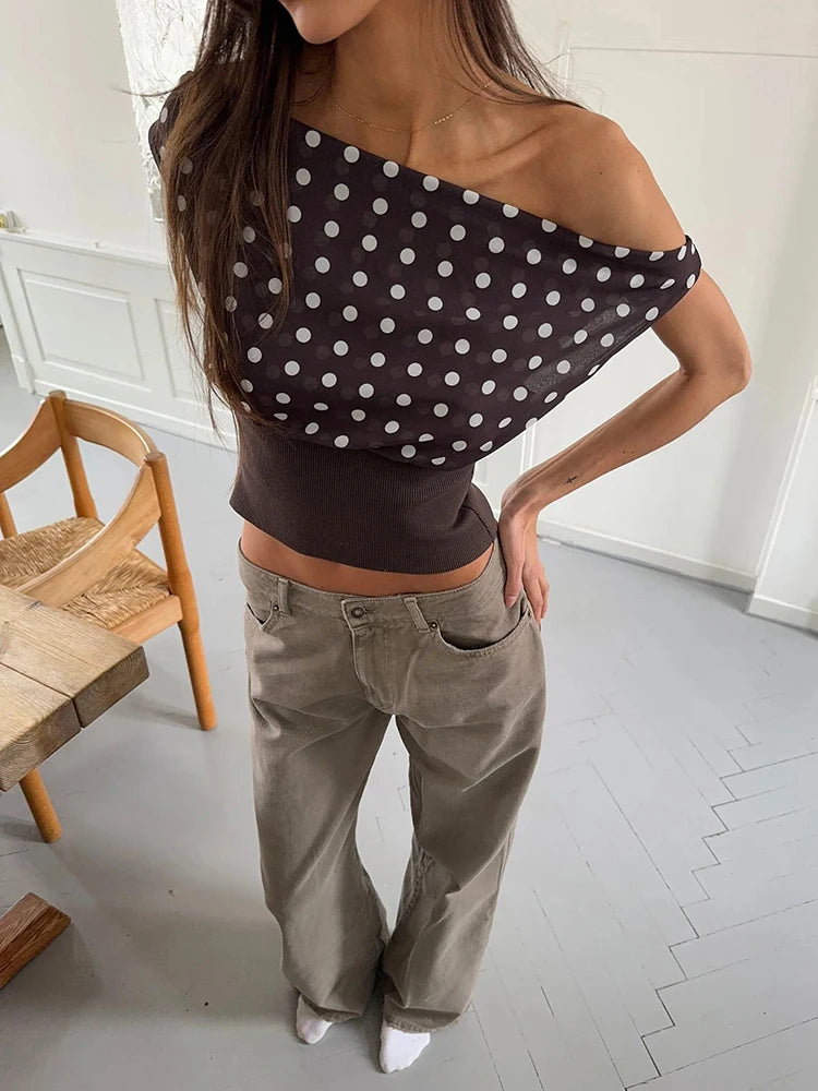 Backless Polka Dot Crop Top