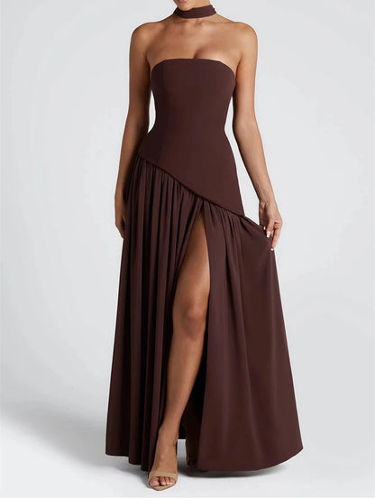 Midnight Charm Strapless Party Dress