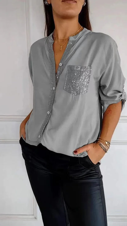 Sequin Beaded Vintage Shirt