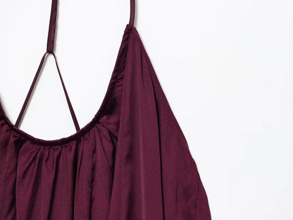Elegant Lustre Backless Maxi Dress