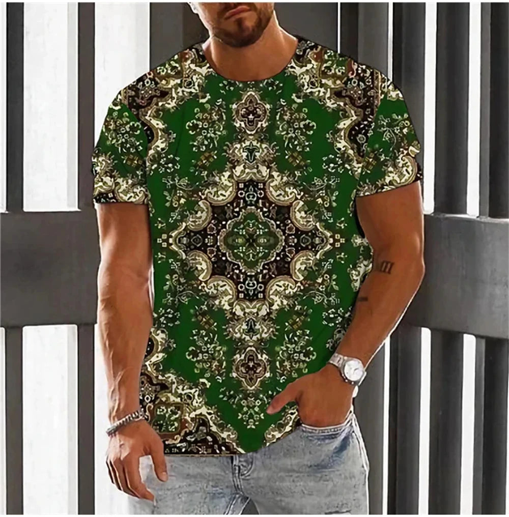 3D Floral Henley Shirt