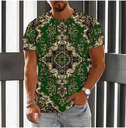 3D Floral Henley Shirt