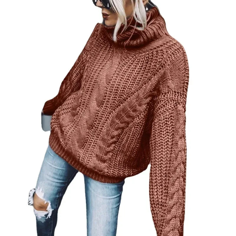 VintageSplice Thick Knit Turtleneck Sweater