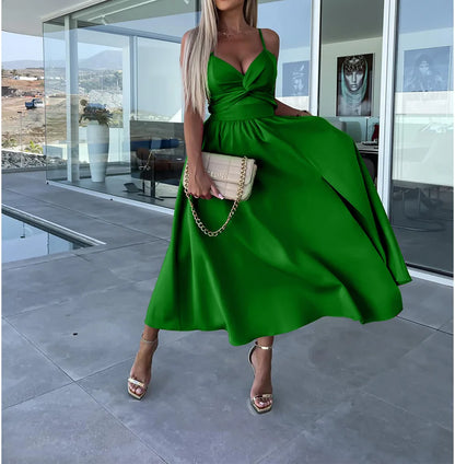 Backless V-Neck Camis Dress