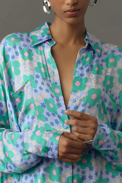 Chic Doodle Print Cardigan Dress