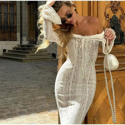 Lace Blossom Midi Dress