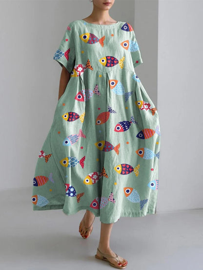 Sunny Vibes Printed Lounge Dress