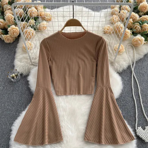 Flare Muse Slim Knit Crop Top