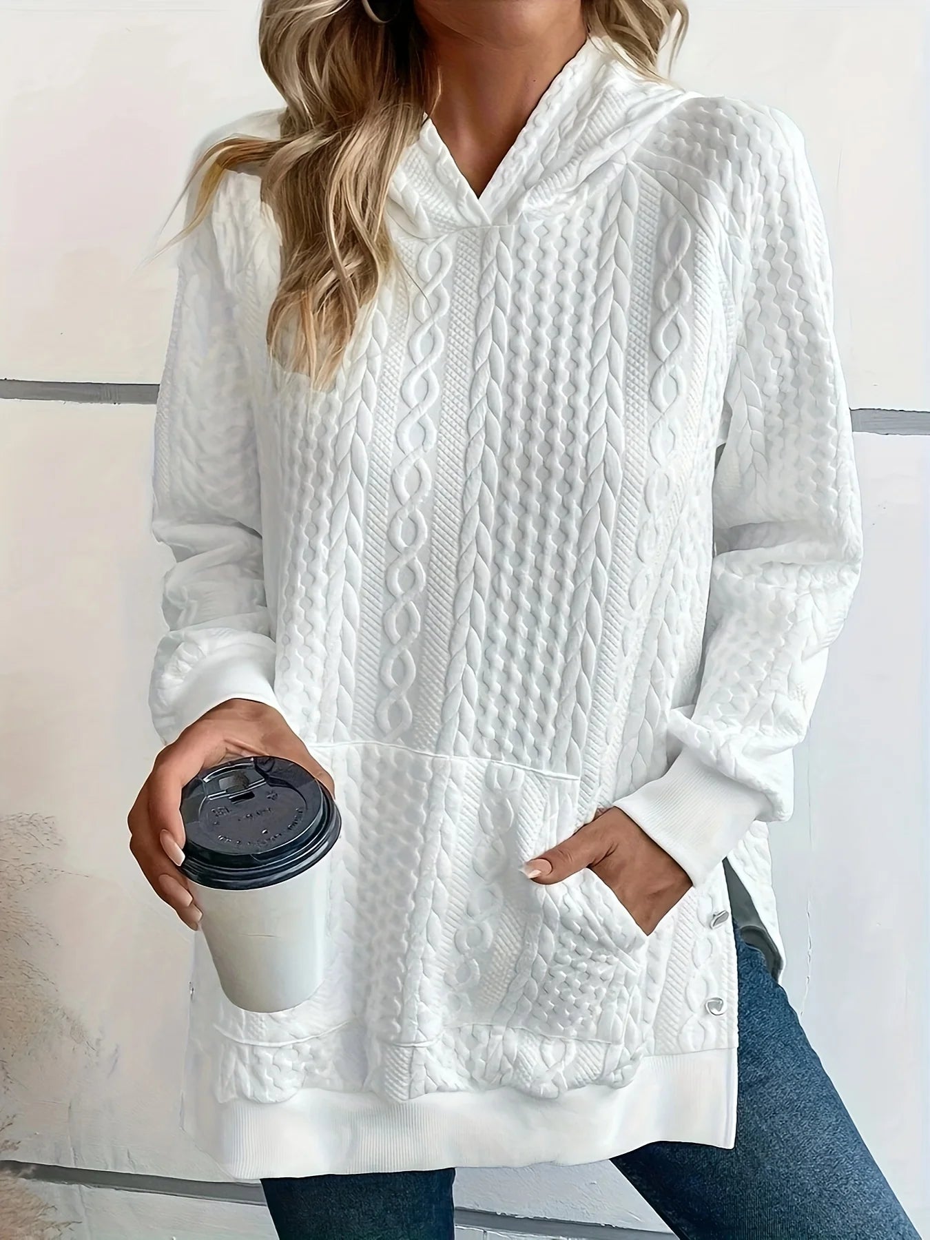 Snug Charm Button Hoodie