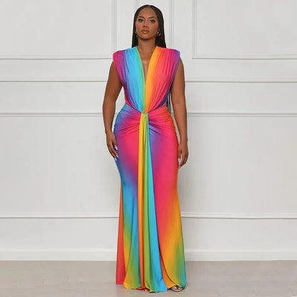 Spring Luxe V-Neck Ruffle Dress