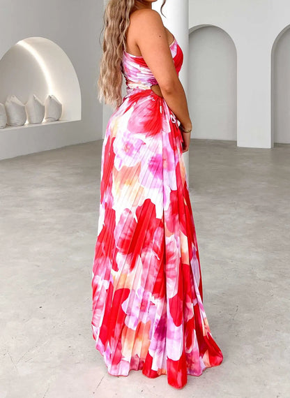 Boho Glam One-Shoulder Maxi Dress