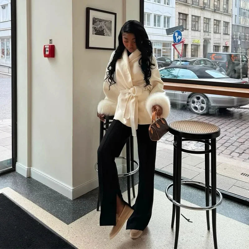 Luxury Woolen Fur Jacket