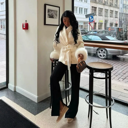 Luxury Woolen Fur Jacket