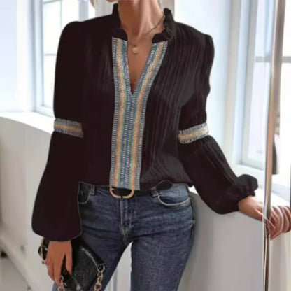 Colorblock Puff Sleeve Top