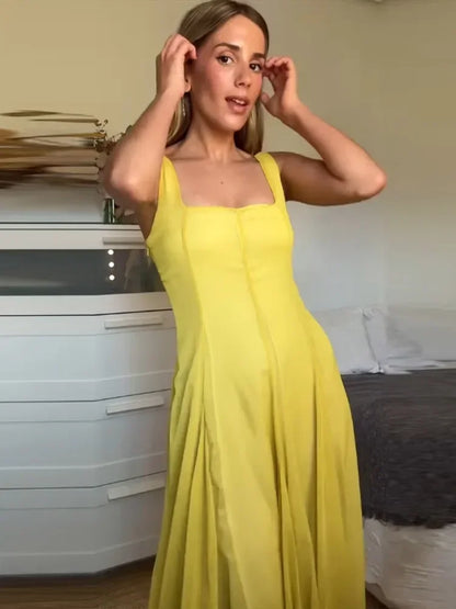 Chic Sleeveless High-Waist Swing Dress