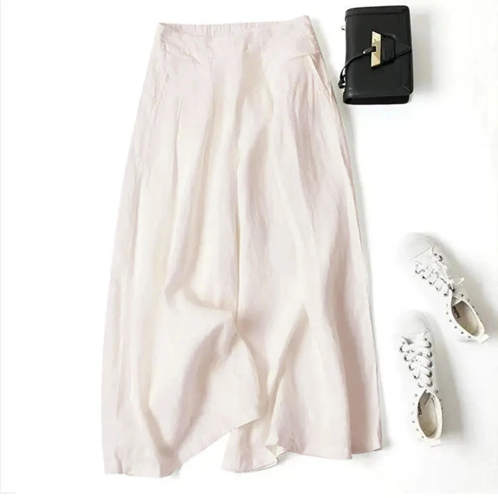 Art Ease Cotton Linen Wide Leg Pants