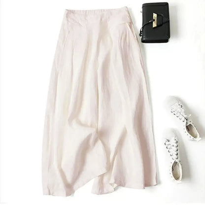 Art Ease Cotton Linen Wide Leg Pants