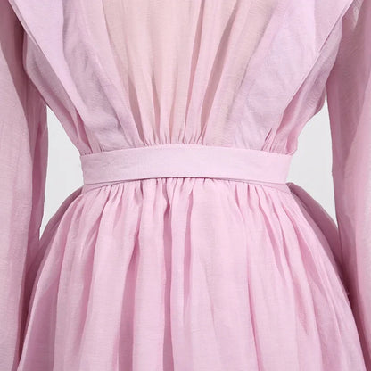 Lace Whirl Ruffle Mini Dress