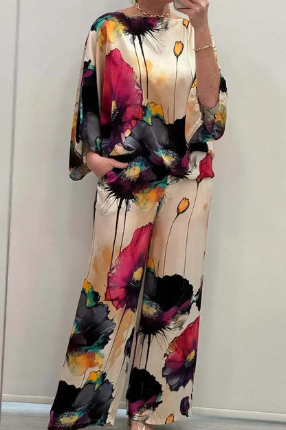 Elegant Satin Trousers Set