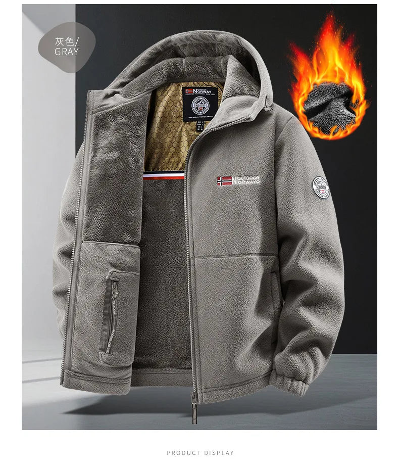 Men’s Retro Sports Lamb Wool Jacket