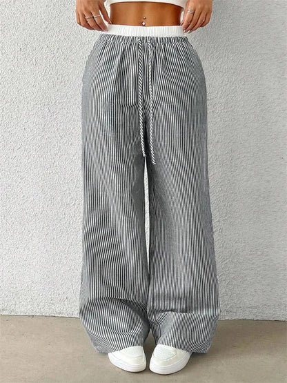 Striped Wide Leg Woven Pants