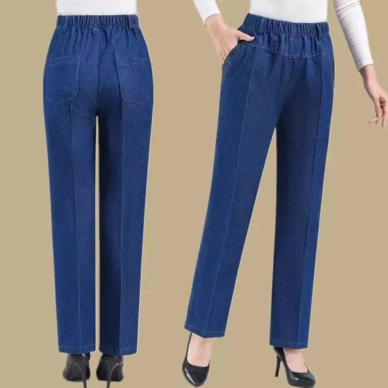 Blossom Ease Embroidered Mom Jeans