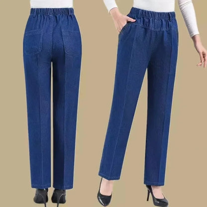 Blossom Ease Embroidered Mom Jeans
