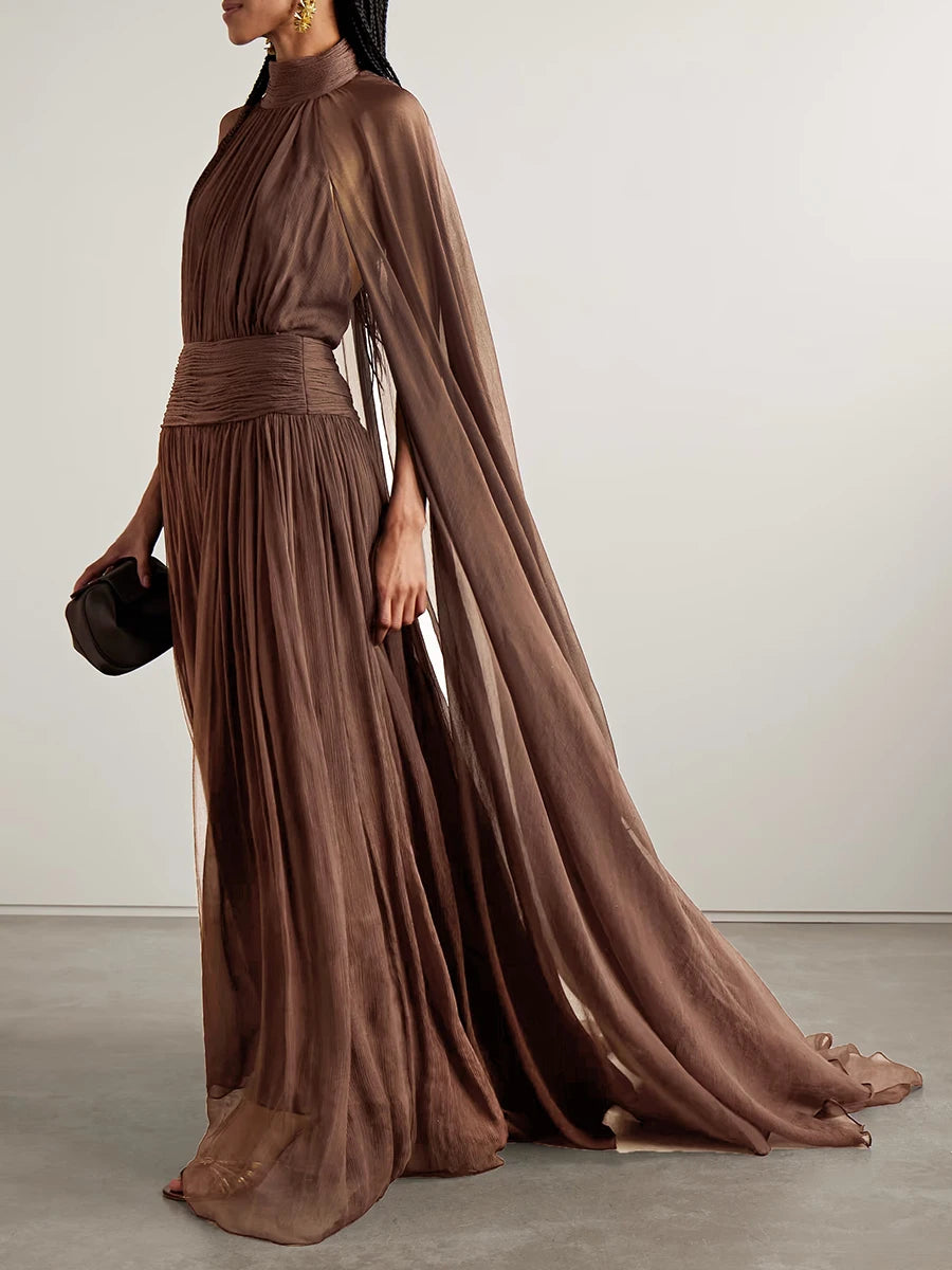 Midnight Metal Elegance Maxi Dress