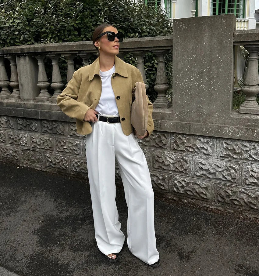 Lapel Pocket Short Jacket