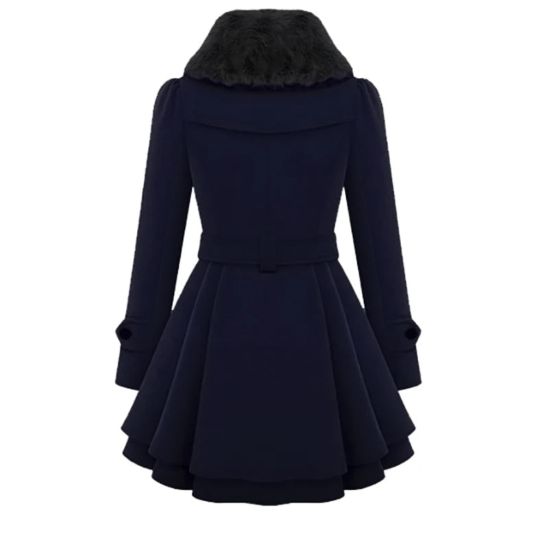 Velvet Line Plus Wool A-Line Coat