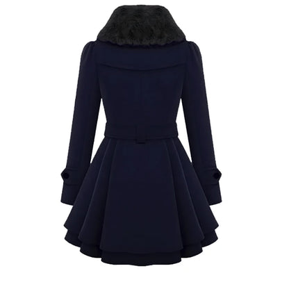 Velvet Line Plus Wool A-Line Coat