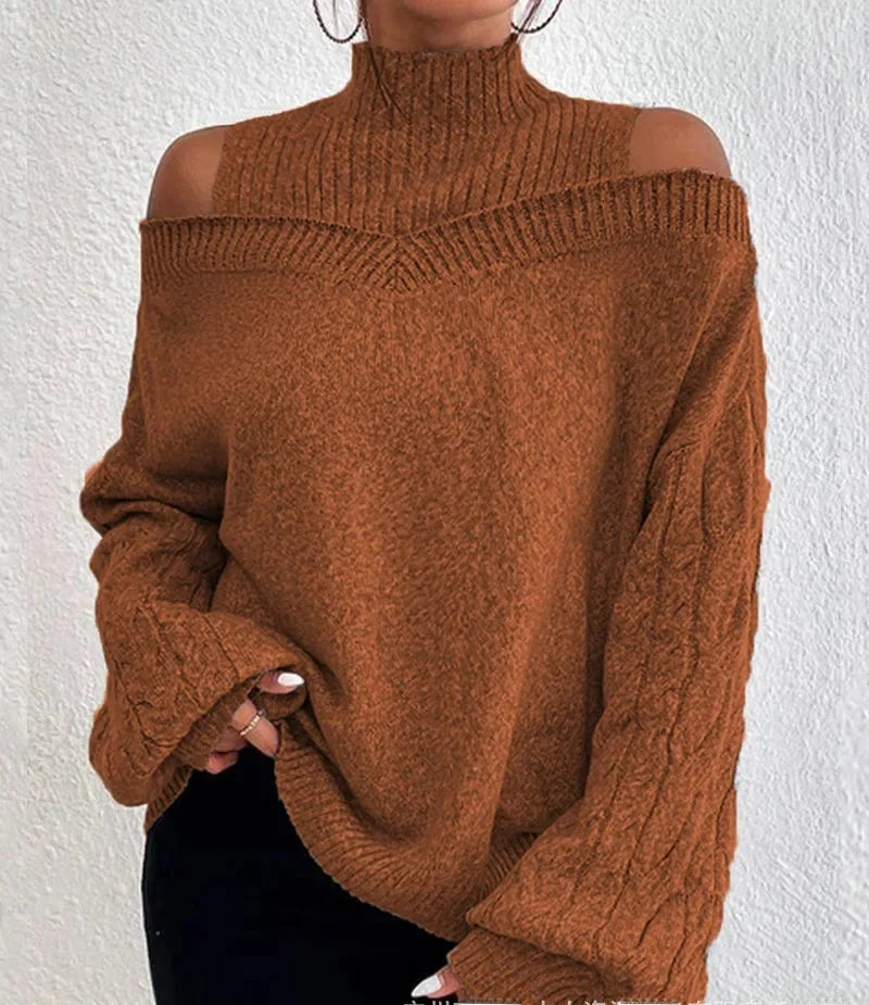 Shoulder-Baring Loose Knitwear Sweater