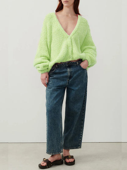 Cozy Vibe Fuzzy Button-Up Cardigan