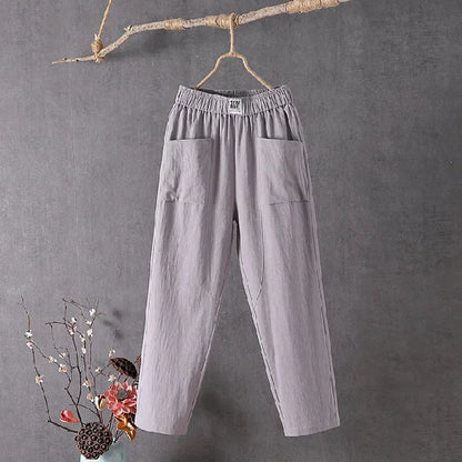 Casual Cotton-Linen Harem Pants