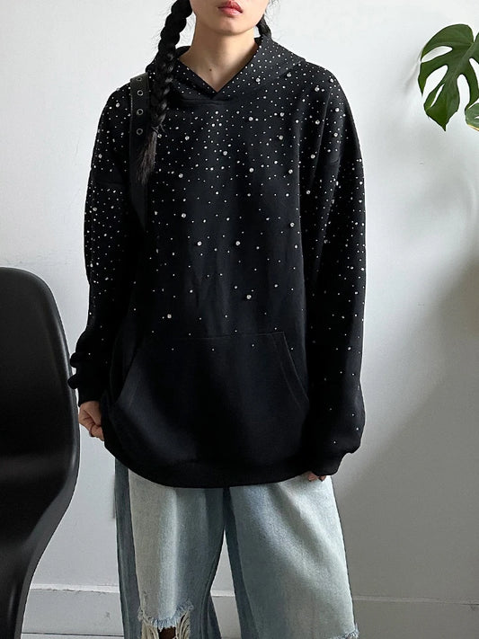 Black Rhinestone Sparkle Hoodie
