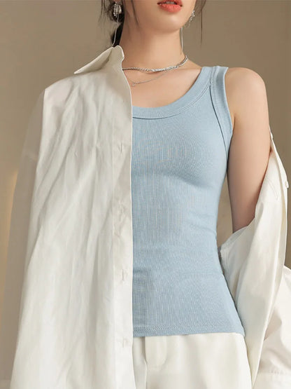 Women’s Ribbed Black Knit Tank Top