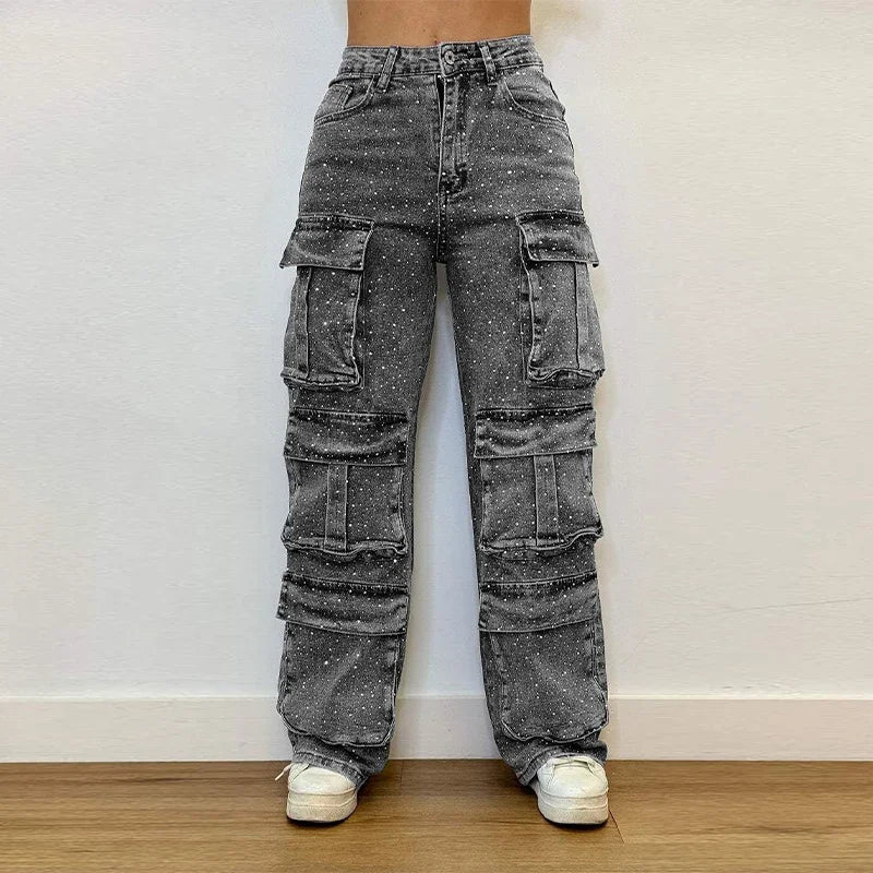 Bright Drill High Waist Work Jeans