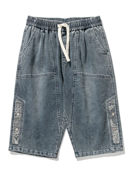 Men’s Washed Denim Capri Shorts