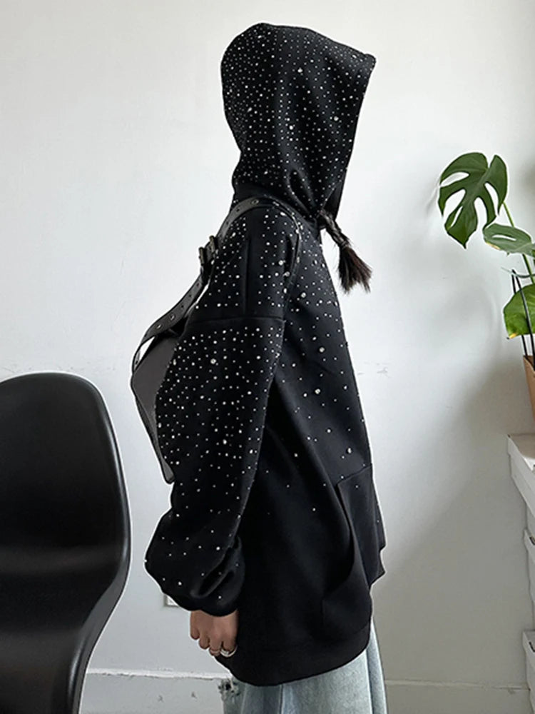 Black Rhinestone Sparkle Hoodie