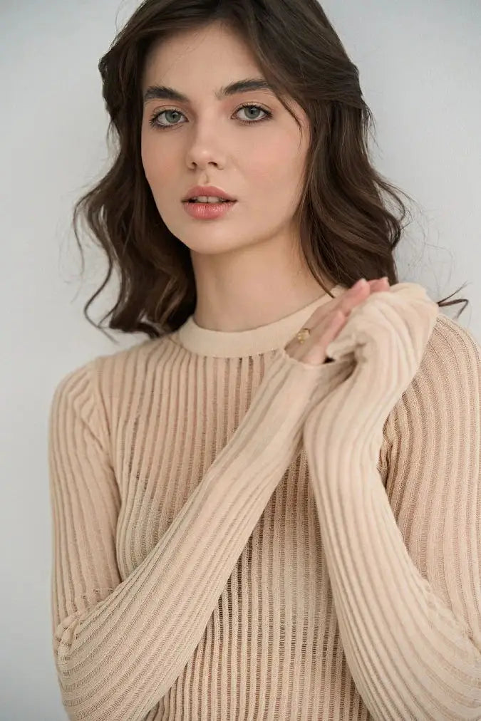 Luxe Sheer Striped Mesh Party Top