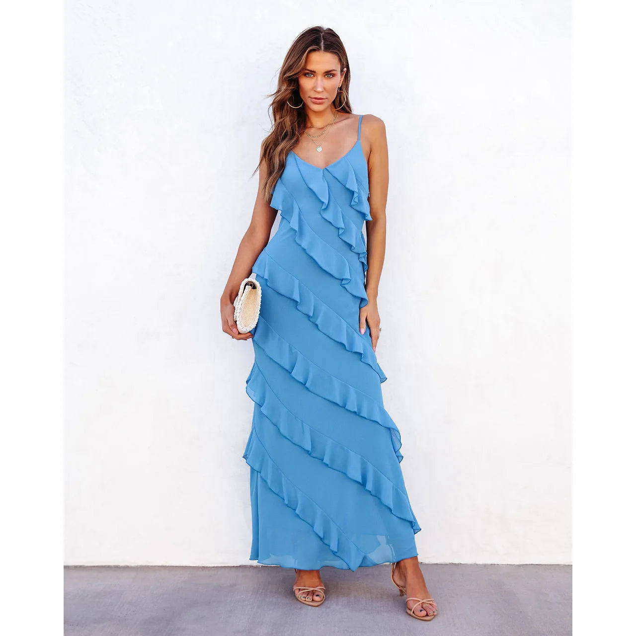 Open-Back Slimming Maxi Dress