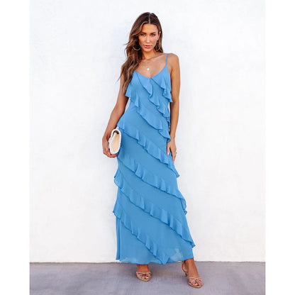 Open-Back Slimming Maxi Dress