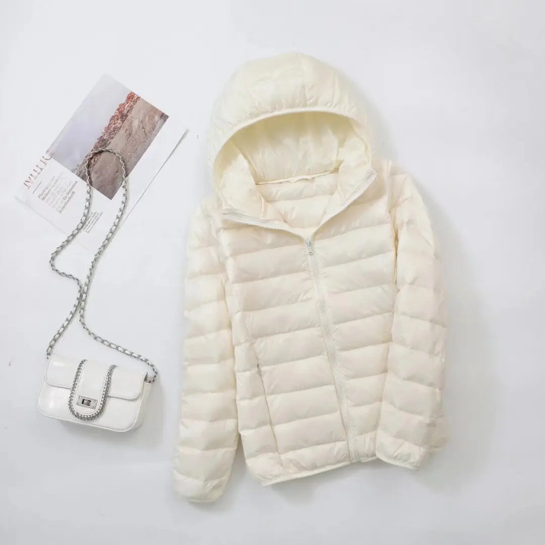 Women's Lightweight Hooded Duck Down Puffer Jacket